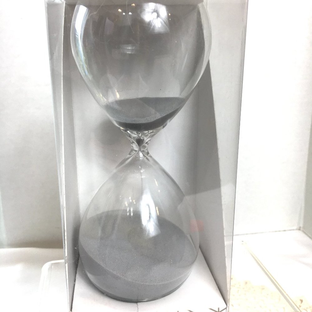 * Hourglass Sand Timer W/ Grey Sand NIB